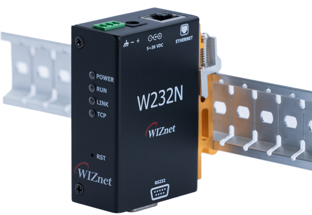 image of w232n product mounted on a din rail